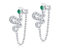 Snake Shaped with CZ Silver Ear Stud STS-5416